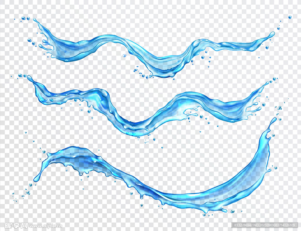 蓝色水浪