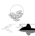 中国风中秋灯笼月云纹线条花纹