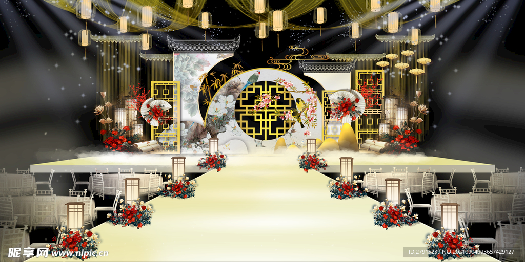 中式婚礼效果图