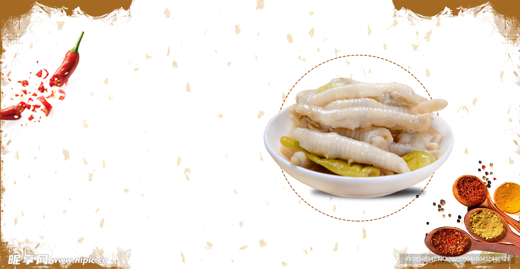 鸡爪美食背景