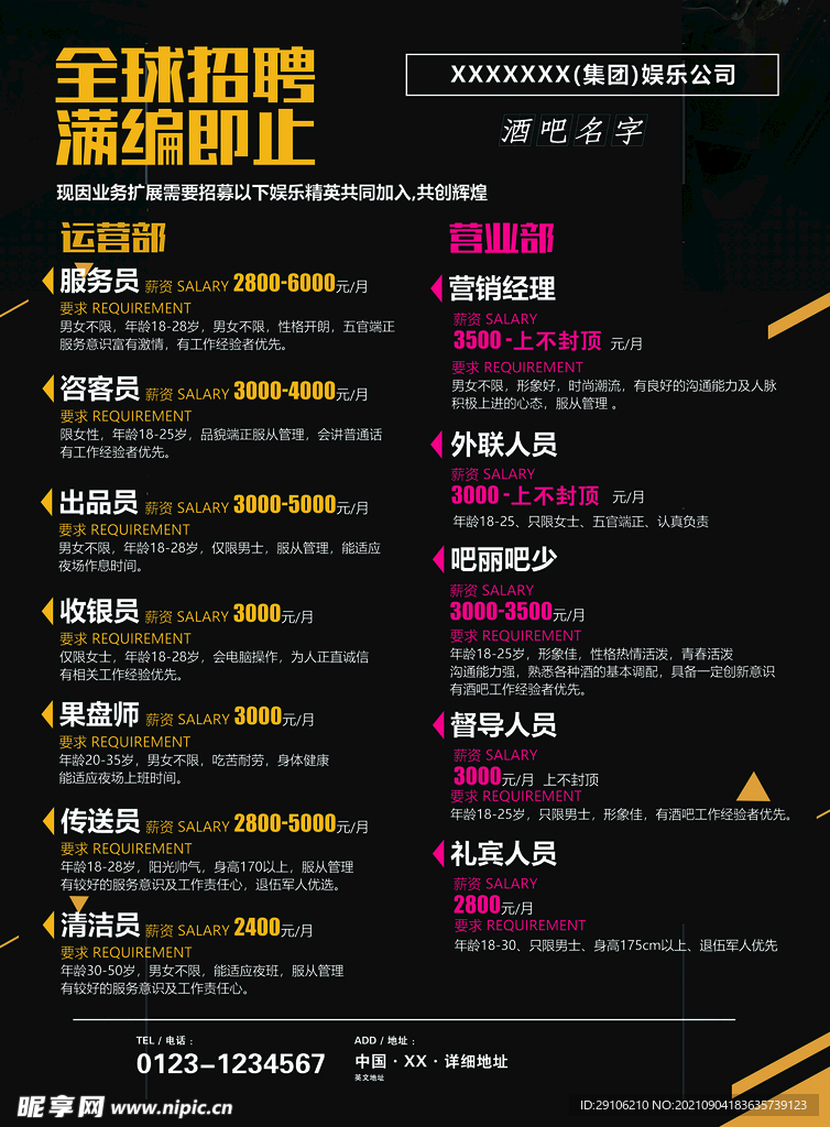 酒吧招聘