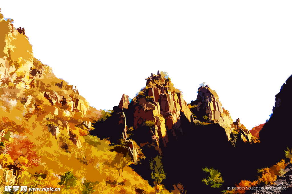 插画山峰