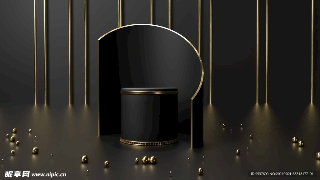 黑色商务金色c4d背景