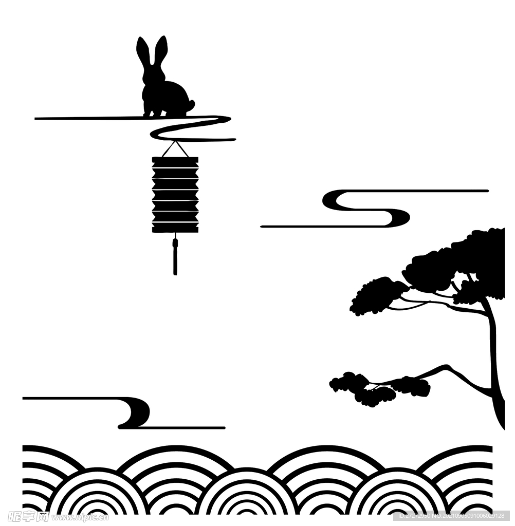 海浪兔子灯笼