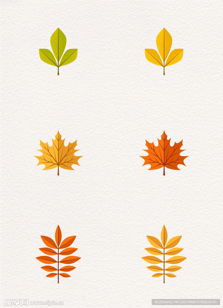 扁平化秋季树叶
