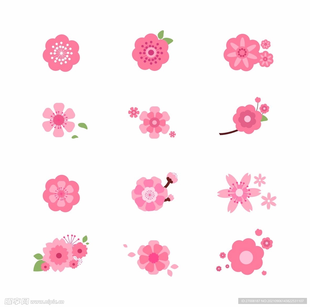 矢量樱花花朵