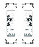 竹古典中式线条移门图片