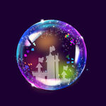 蓝色紫色圣诞节水晶球元素插画