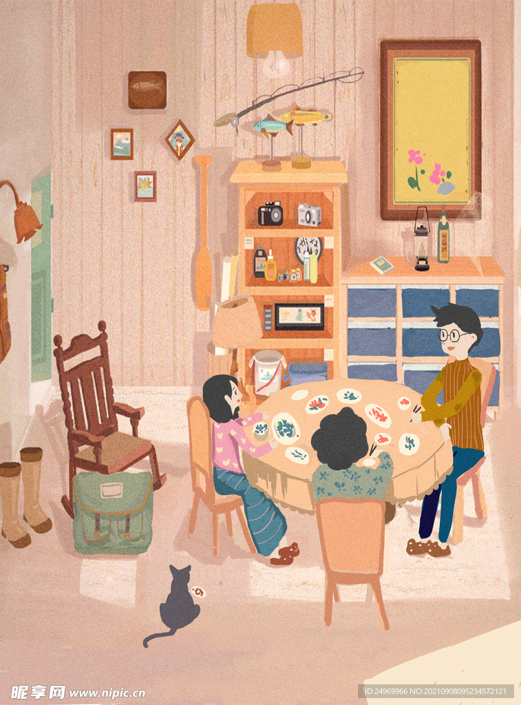中秋插画 