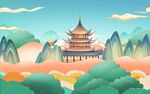地标建筑背景墙