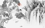 水墨大展宏图国画电视背景墙