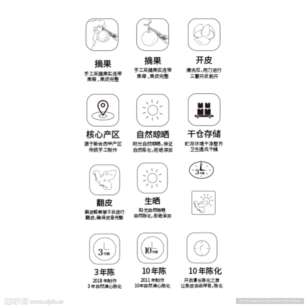 手绘小青柑制作小标