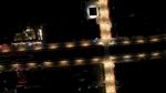 城镇道路夜景鸟瞰-河道中分