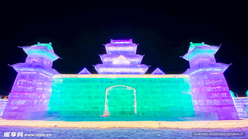 中国马镇冰火节雕塑冰雕
