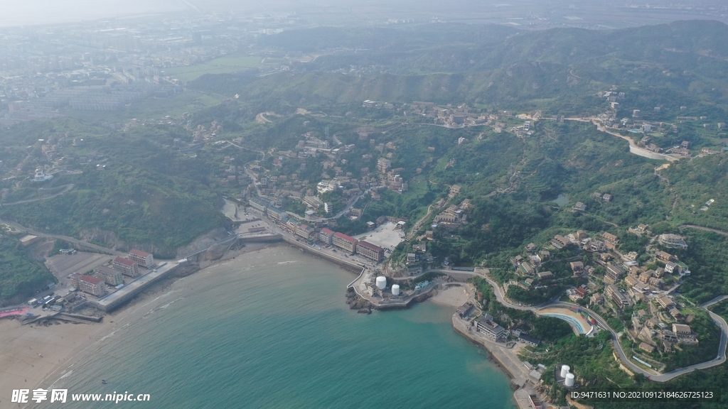 福建温岭金沙滩旅游航拍