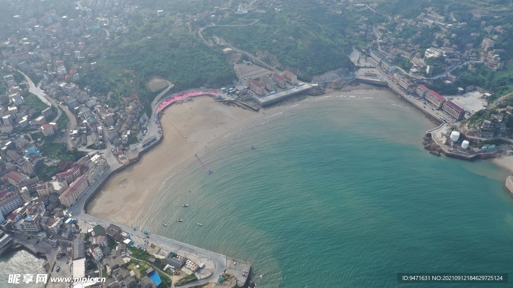 福建温岭金沙滩旅游航拍 