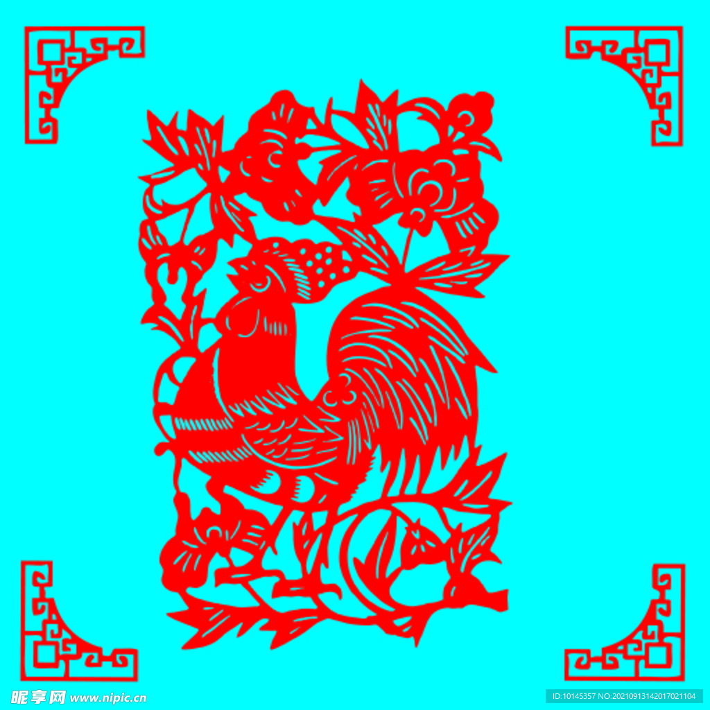 鸡剪纸
