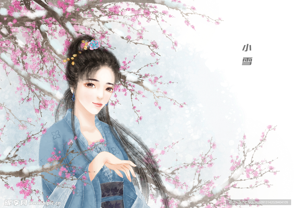 中国古典美女漫画海报
