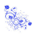 蓝色古典花纹元素