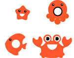 海洋生物螃蟹八爪鱼墨鱼海星星鱼