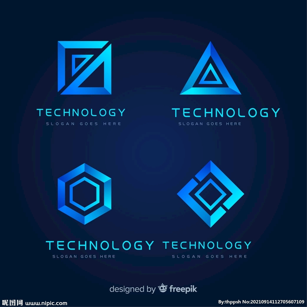 科技矢量多边形几何形 logo