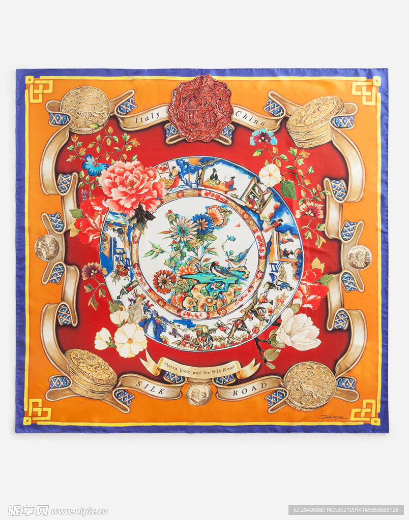 大牌  方巾  DG  图片