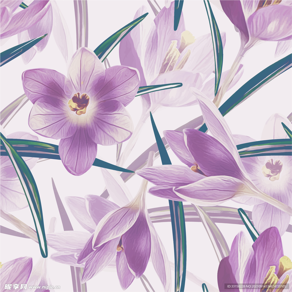 数码印花小碎花水彩