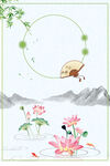 荷花插画海报图片 