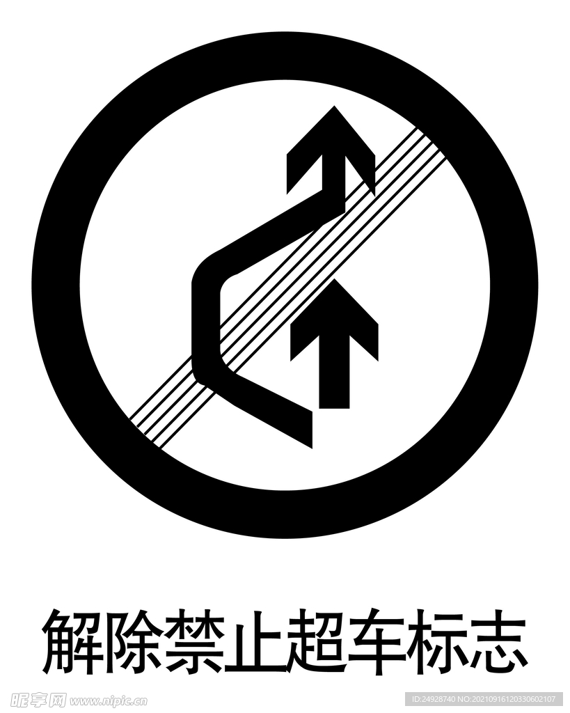 解除禁止超车标志