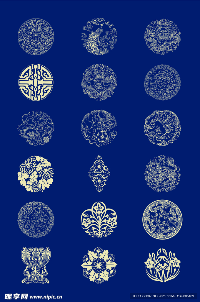 中国风花纹