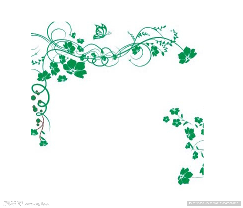 绿色清新花纹