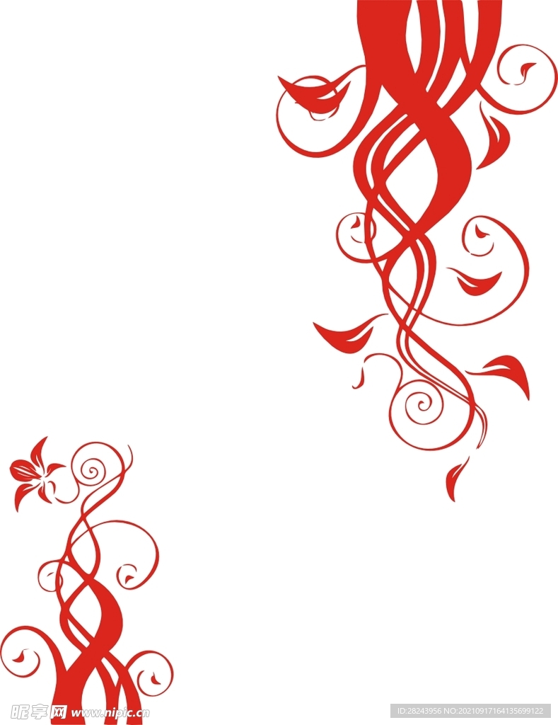 红色花边花纹