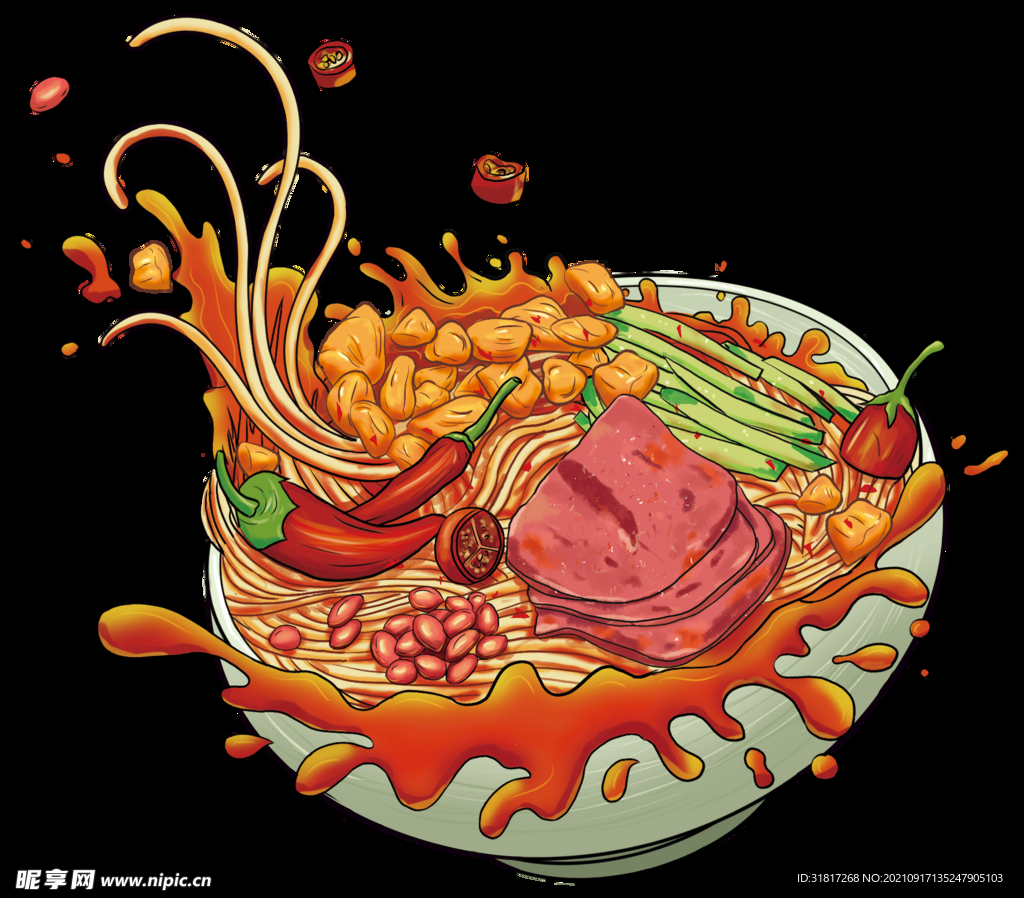 插画米线