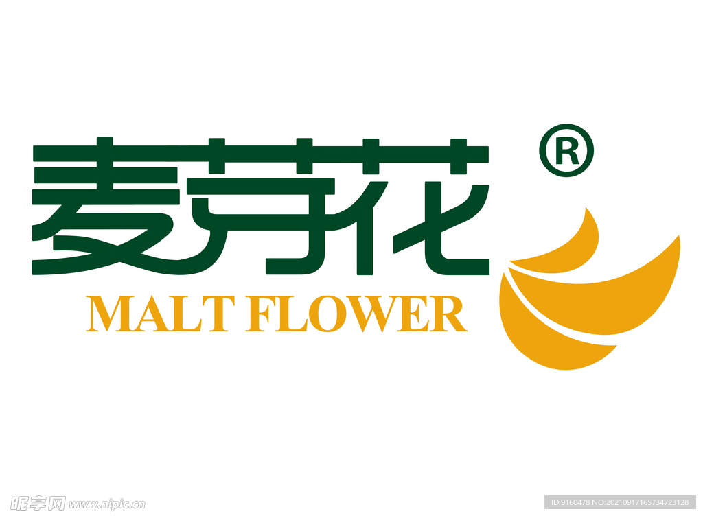 麦芽花精酿啤酒logo标志