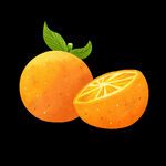 手绘可爱卡通写实水果图橙子图片