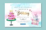 手绘可爱生日海报矢量