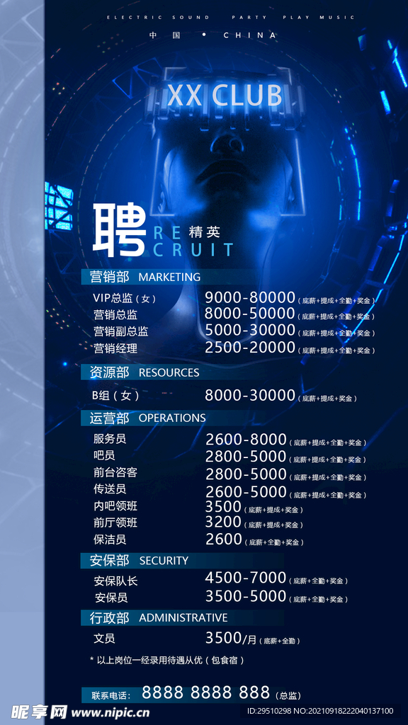夜店招聘海报