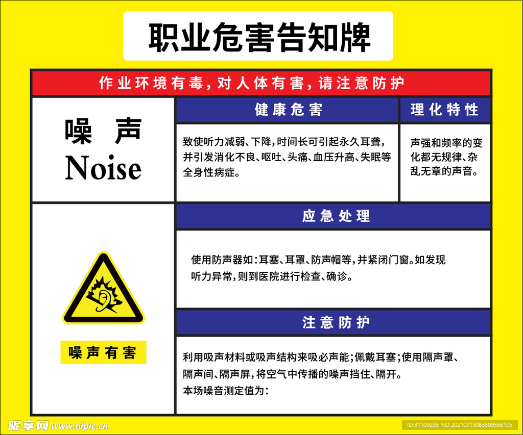 职业危害告知牌
