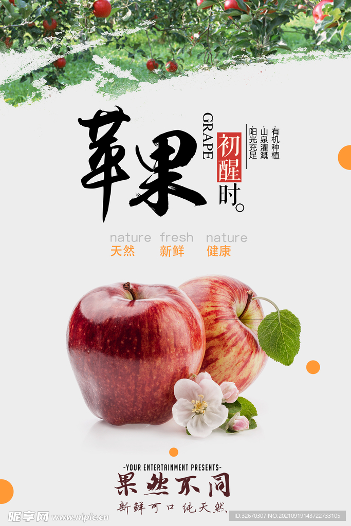 天然美味苹果海报设计