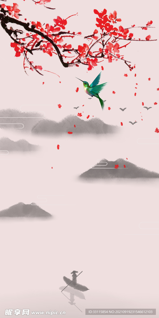 玄关花鸟山水