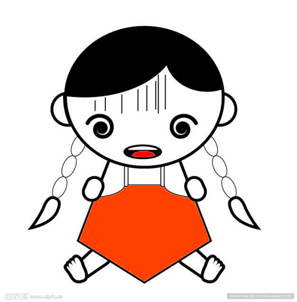 插画女娃娃
