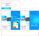 LED灯泡包装盒展开平面图