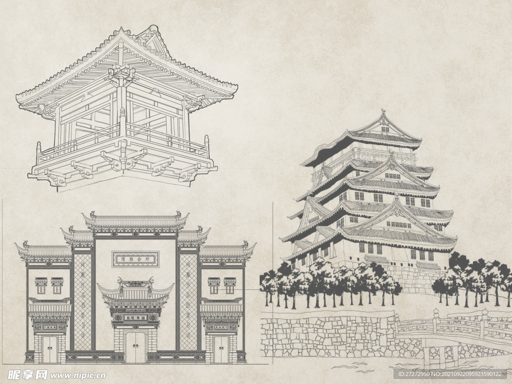古建筑 线条