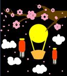 月亮梅花背景图