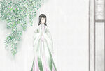 赏花的美女