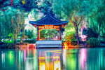长堤春柳霓虹夜景