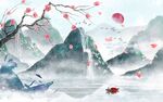 中式山水背景墙