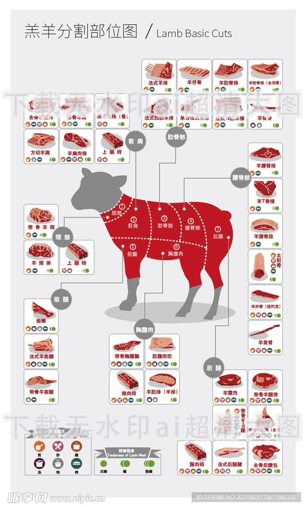 羊羔肉分解图切割图