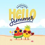 夏日沙滩海报矢量