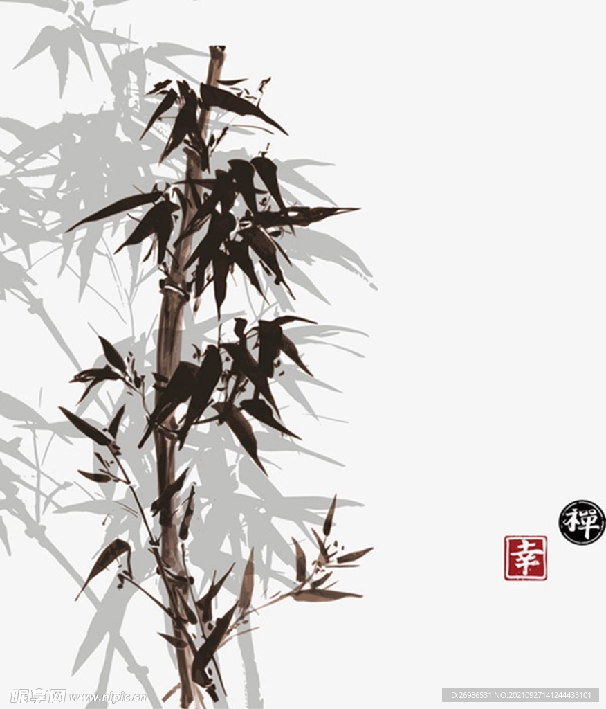 中国风水墨画竹